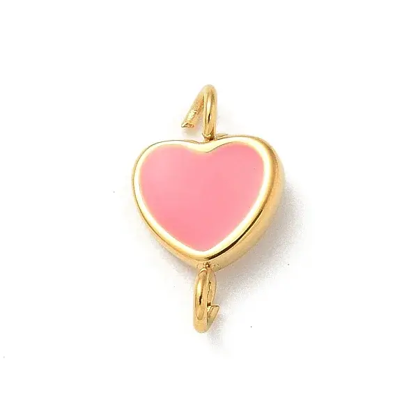 Ion Plating(IP) 304 Stainless Steel Enamel Heart Connector Charms