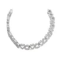 Brass Micro Pave Clear Cubic Zirconia Multi Heart Connector Charms