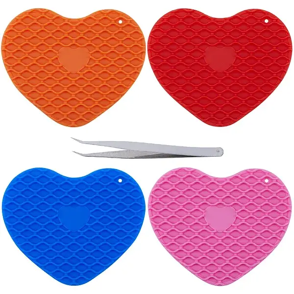 4Pcs 4 Colors Silicone Hot Resistant Cup Mats