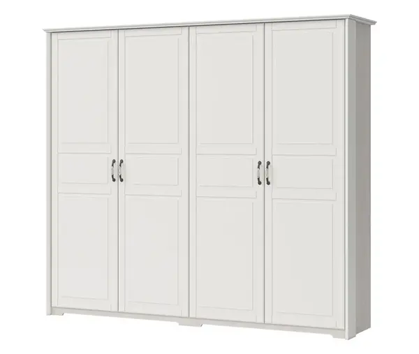 Čtyřdveřová šatní skříň marley - bílá/borovice
