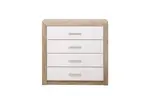 Zásuvková komoda shine - dub šedý/bílá