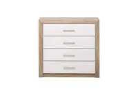 Zásuvková komoda shine - dub šedý/bílá