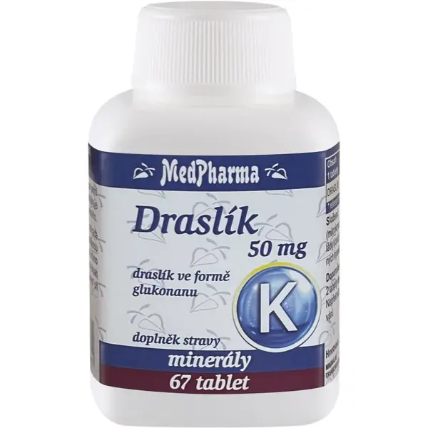 MedPharma Draslík 50mg tablety pre správne fungovanie organizmu 67 tbl
