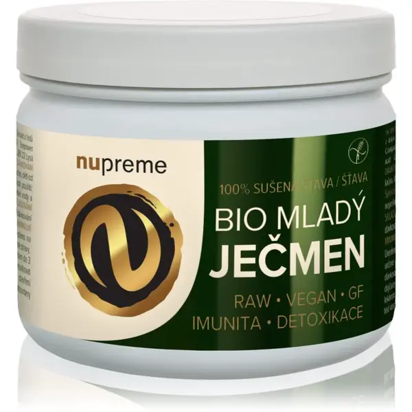 Nupreme Mladý jačmeň BIO prášok v BIO kvalite na detoxikáciu organizmu a podporu imunity 200 g