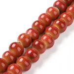 Handmade Fancy Antique Glazed Porcelain Ceramic Round Beads Strands