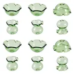 6 Sets Transparent Glass Bead Caps