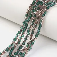 Electroplate Transparent Glass Beads Strands