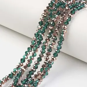 Electroplate Transparent Glass Beads Strands