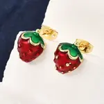 Brass Enamel Stud Earrings