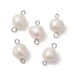 Natural Cultured Freshwater Pearl Connector Charms