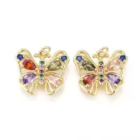 Brass Micro Pave Cubic Zirconia Pendants