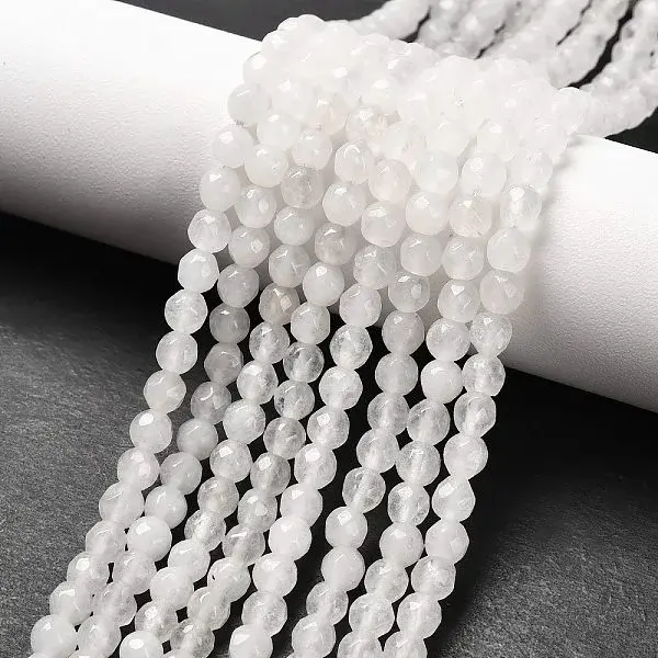 Natural White Jade Bead Strands