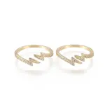 Brass Micro Pave Clear Cubic Zirconia Cuff Rings