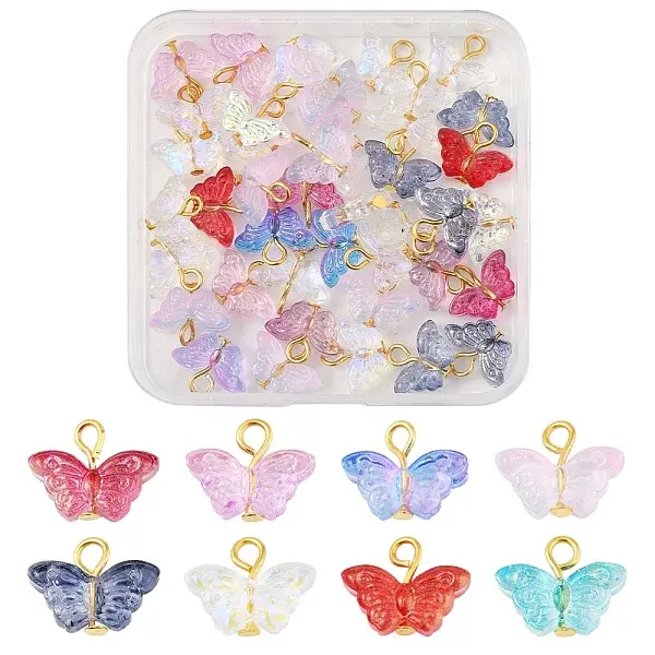 50Pcs Glass Pendants