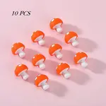 10Pcs Mushroom Silicone Focal Beads