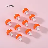 10Pcs Mushroom Silicone Focal Beads