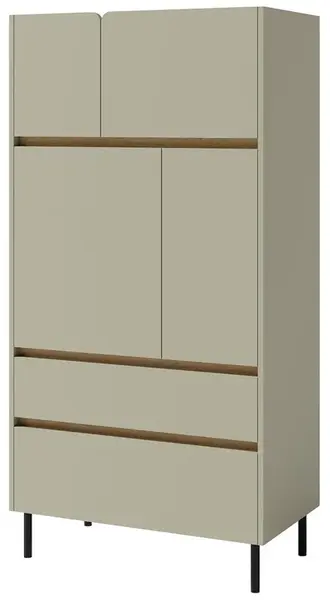 Vysoká komoda i hailee - zelená/dub písečný