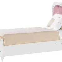 Postel 120x200cm s úložným prostorem luxor - bílá/růžová
