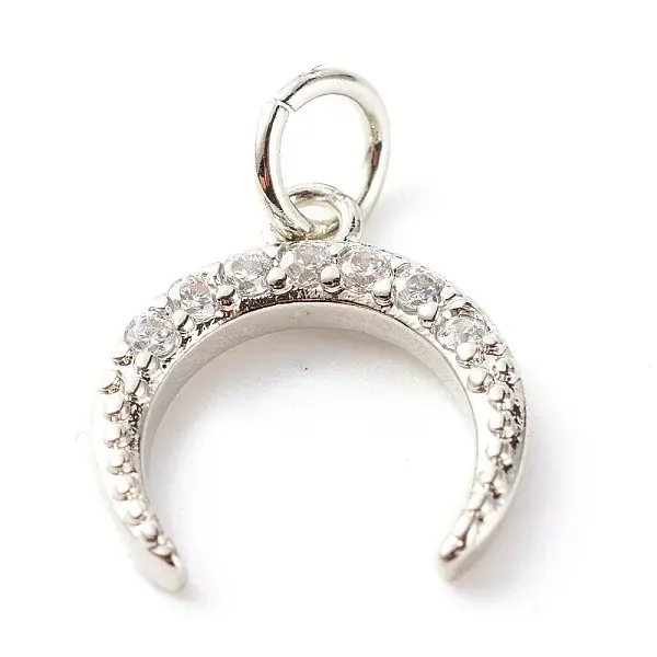 Brass Micro Pave Clear Cubic Zirconia Pendants