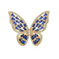 Cubic Zirconia Butterfly Open Cuff Rings