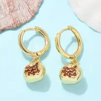 Brass Cubic Zirconia Hoop Earrings