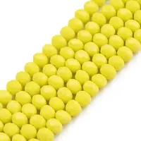 Opaque Solid Color Glass Beads Strands