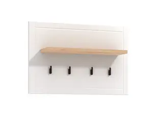 Věšákový panel lotta - bílá/dub artisan