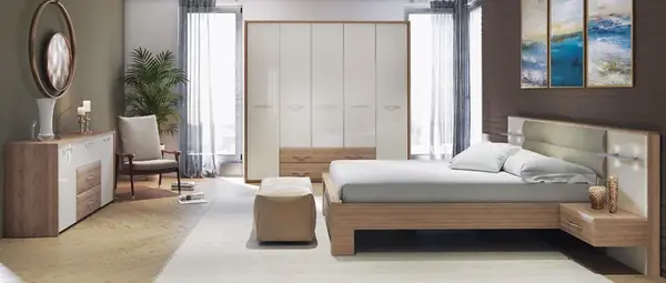 Ložnice 180 i hagop - ořech pacifik/béžová