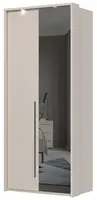 Dvoudveřová šatní skříň se zrcadlem a led osvětlením baptiste - béžová