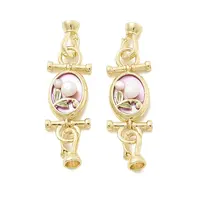 Brass Natural Pearl Fold Over Clasps