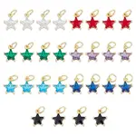 28PCS 7Colors Brass Cubic Zirconia Charms
