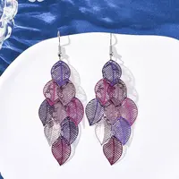 430 Stainless Steel Leaf Dangle Earrings