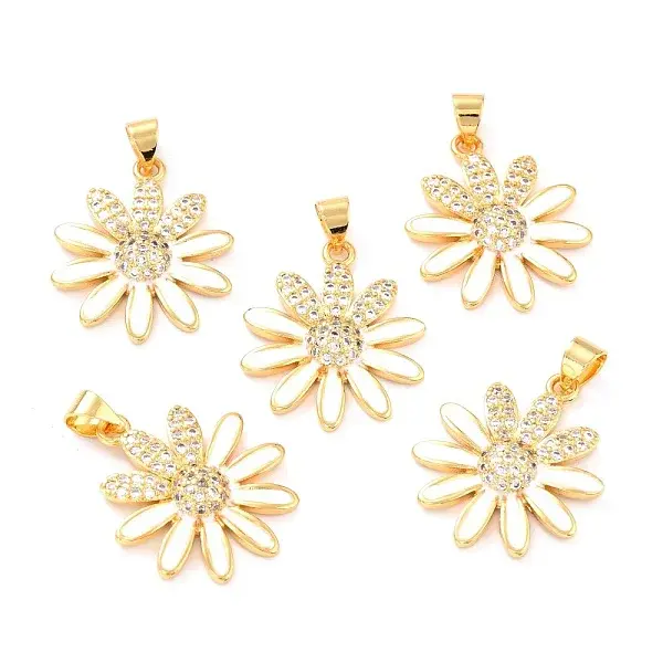 Real 18K Gold Plated Brass Micro Pave Cubic Zirconia Pendants