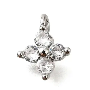 Brass Micro Pave Cubic Zirconia Pendants