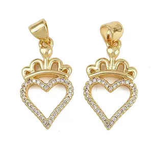 Brass Micro Pave Cubic Zirconia Pendants