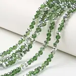 Electroplate Transparent Glass Beads Strands