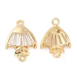 Brass Pave Clear Glass Connector Charms
