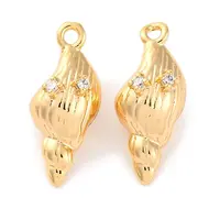Brass Pendants With Clear Cubic Zirconia