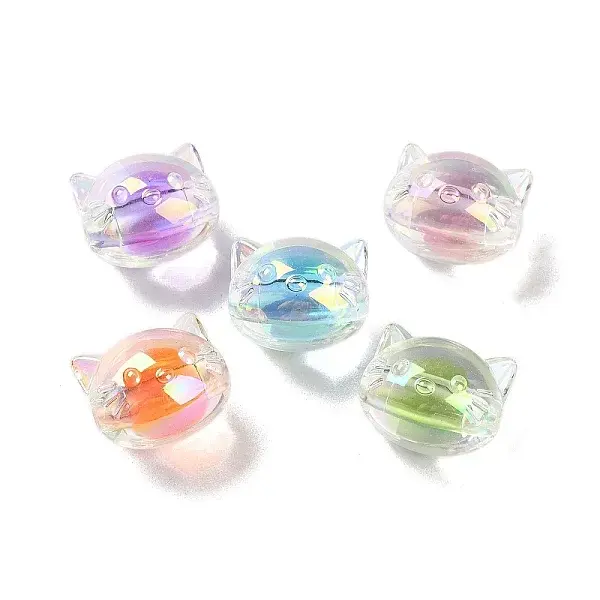 UV Plating Rainbow Iridescent Acrylic Beads