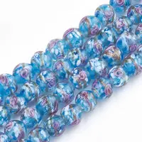 Handmade Gold Sand Lampwork Beads