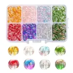 360Pcs 8 Colors Transparent Spray Painted Glass Beads Strands