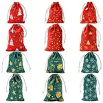 12Pcs 12 Styles Hot Stamping Christmas Velvet Storage Bags