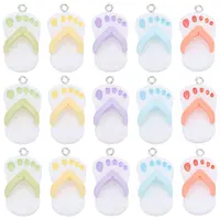 20Pcs 5 Colors Opaque Resin Pendants