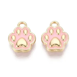 Light Gold Tone Alloy Enamel Pendants