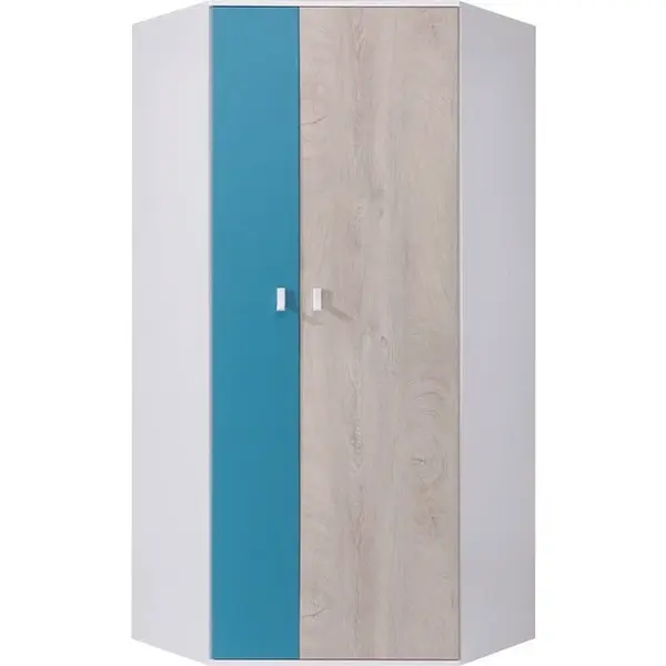 Rohová skříň šatní bílá saturn - levá/pravá