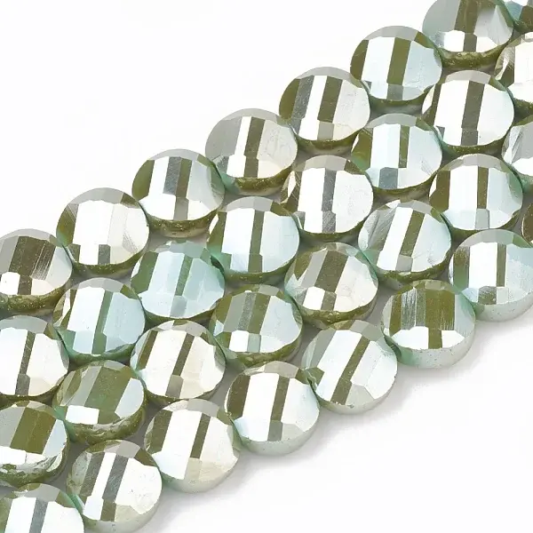 Electroplate Opaque Solid Color Glass Beads Strands