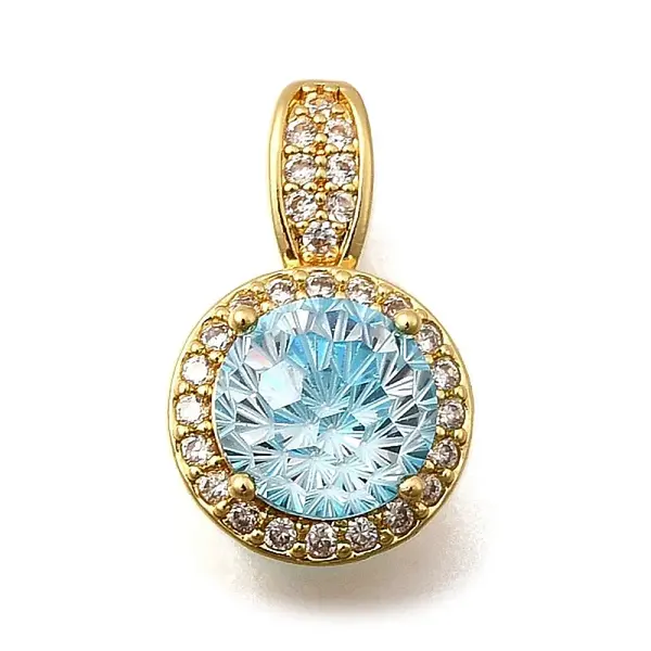 Brass Micro Pave Cubic Zirconia Pendants