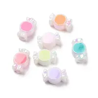 UV Plating Rainbow Iridescent Acrylic European Beads