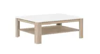 Konferenční stolek attention - bílý/dub sonoma/bílý lesk