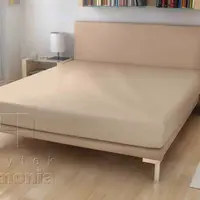 57-jersey prostěradlo - bílá káva - 200 x 220 cm
